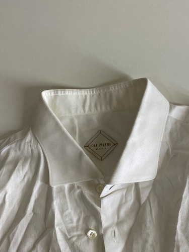 Pal Zileri White Ctn Fitted LONG SLEEVE SHIRT 17.5 x 36/37 XL Extra Large Slim - 第 1/8 張圖片