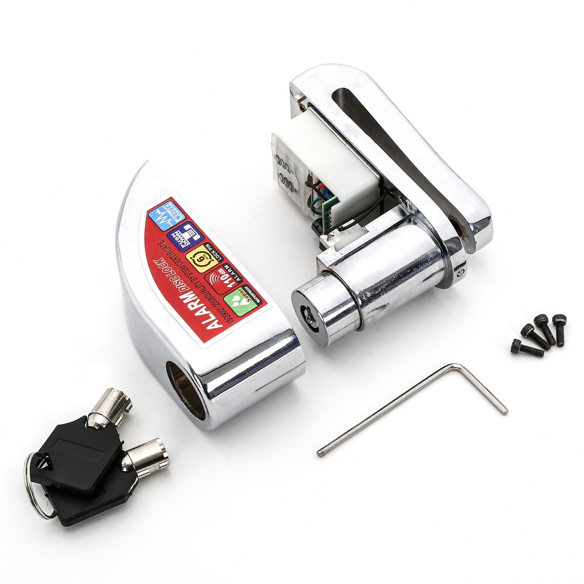 Buy Motor Silver Bicycle Safety Disc Brake Rotoralarm Disk Lock