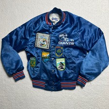 VTG Chalkline NFL Football New York Giants Satin Jacket Size Kids 10-12 Patches