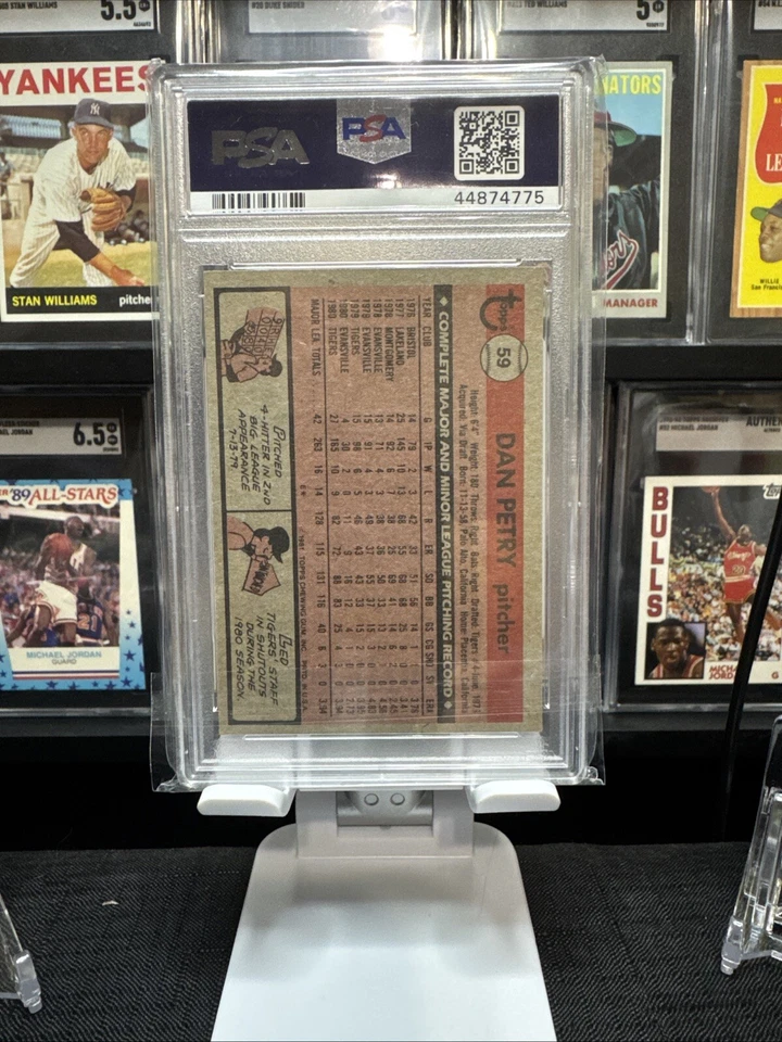 1981 Topps #59 Dan Petry Near mint or better - Image 2 of 2