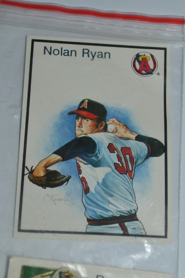 Tarjeta de béisbol y prendedor Sportmart Nolan Ryan Angels No Hitter #2 circa 15 de julio de 1973 Foto 2 de 4