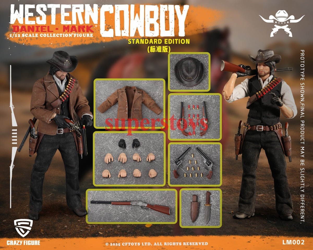 アメリカン レトロ カウボーイ マイケルガーマン アンティークドール カウボーイ Presale CRAZY FIGURE LM002 1/12 Western Cowboy Daniel Mark Action