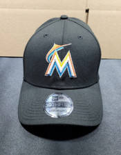 MLB Miami Marlins New Era 39Thirty Fitted Baseball Cap Hat Black Med / Large New