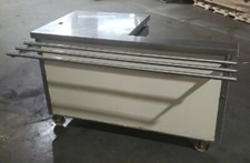 5' L x 3.5' W x 3' T Stainless Steel Cafeteria Restaurant Rolling Checkout Stand