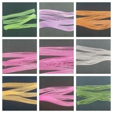 Nimrod's Tackle 10 or 24 BARRED SILICONE SKIRTING TABS / LEGS Jig Fly Tying