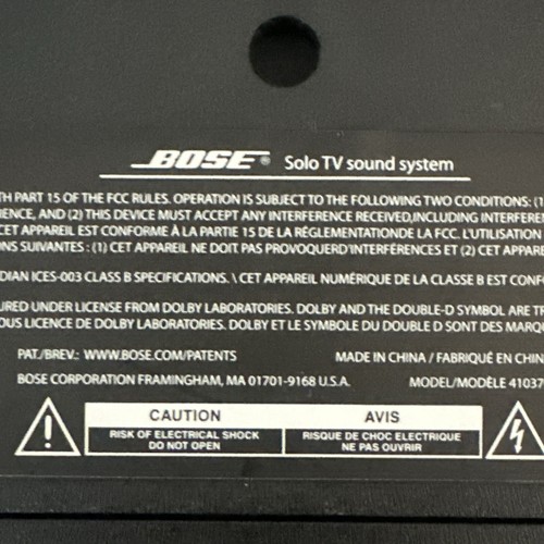 Bose Solo TV Sound System Model 410376 Black with Power Cord And Remote Tested - Picture 3 of 21