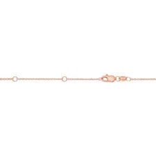 Fine Cable Chain Necklace Real Solid 14K Rose Pink Gold Adjustable 16" 17" 18" 