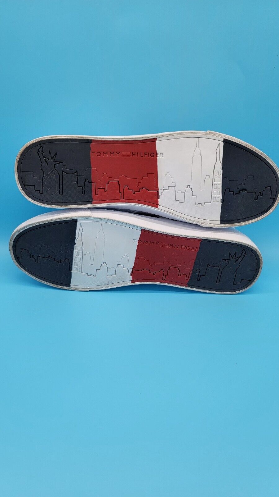 Tommy Hilfiger White Core Cupsole Shoes with Blue Sole