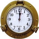 Nautical Antique Porthole Wall Clock Quartz Movement Coastal Home Decor 12"