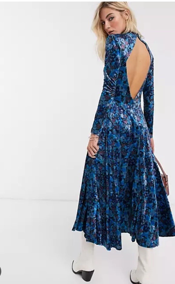 FREE PEOPLE Heartland Velvet Floral Printed Blue Long Maxy Dress Size M | eBay FREE PEOPLE Heartland Velvet Floral Printed Blue Long Maxy Dress Size M | eBay
