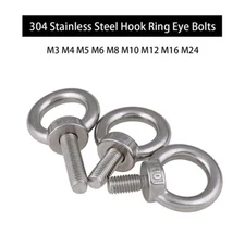 A2 Eye Bolts M3 M4 M5 M6 M8 M10 M12 M16 304 Stainless Steel Hook Ring Screw