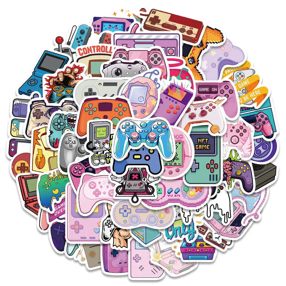 10/60Pcs Cool Vintage Video Game Stickers Decal Skateboard Laptop Phone Bike Car