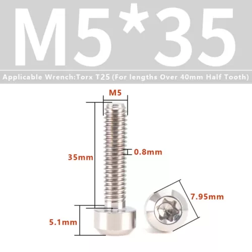 M4M5M6M8M10 Titanium Bolts Taper Cone Socket Head Motorcycle Modification Screws - Picture 180 of 205