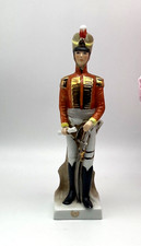 Vintage Figurine  Napoleon Soldier Hand Painted Parian Porcelain Statue Art