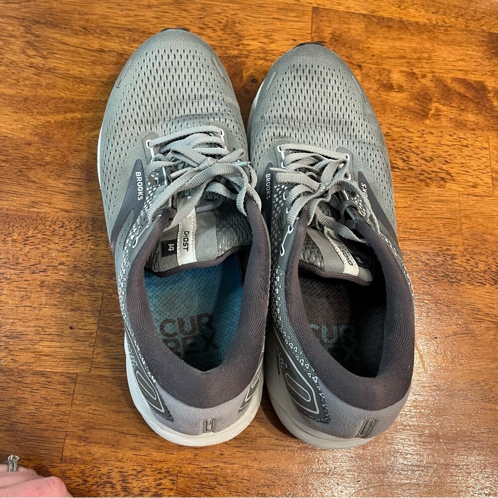 Brooks Gray Men’s Ghost 14 running athletic shoes sneakers size 10.5 Wide thumbnail 10