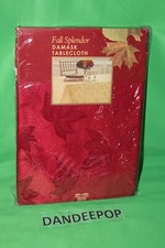 Fall Splendor Damask Claret Red Leaf Pattern Red Tablecloth Oblong 60 x 84
