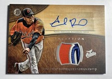 2014 Eduardo Rodriguez Bowman Inception Orange Auto Patch RC 2/15 Rookie TIGERS