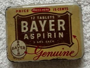 Bayer Aspirin 12 Tablet 5 Grs. Each Tin! ***VINTAGE***