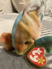 Ty Beanie Baby Babies Rare Coral the Fish Authentic 1995 PVC Pellets Retired