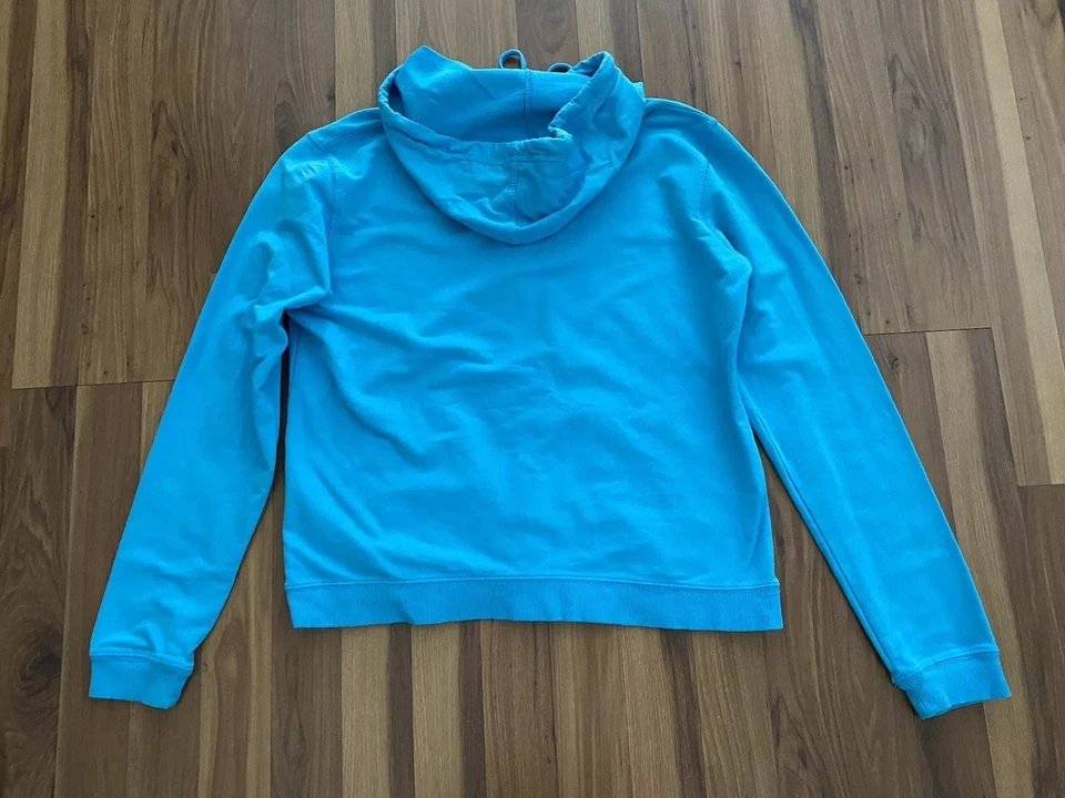 Maurices 女式 XL 码拉链连帽休闲服夹克蓝色绿色棉质弹力 — 第 4/4 张图片