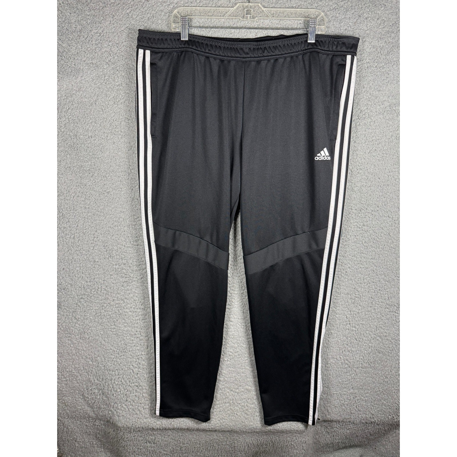Adidas Tiro Training Pants Mens 2XL Black White Striped Tapered Ankle Zip Jogger