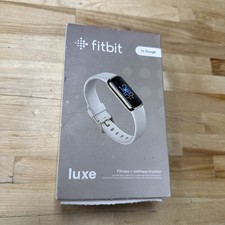 New Fitbit Luxe Fitness Wellness Tracker Lunar White Soft Gold