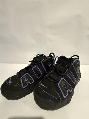 Nike Shoes Boys Size 2  Youth Black Sneakers Air More Tempo Action Grape