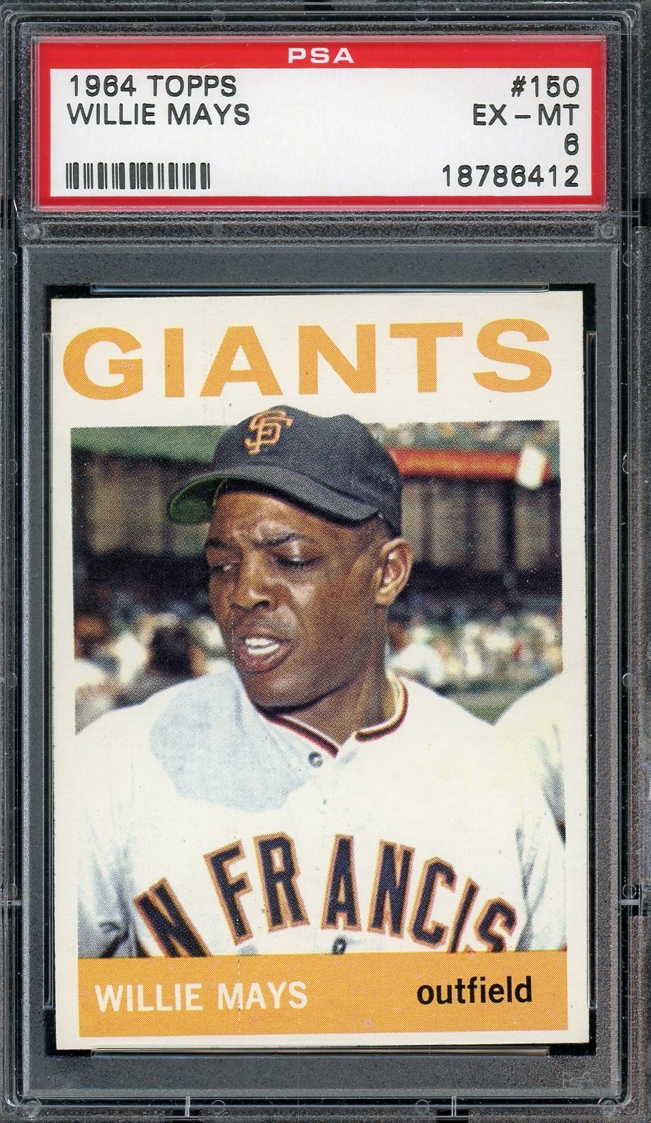 1964 TOPPS #150 WILLIE MAYS PSA 6 NICE CARD CRISP IMAGE