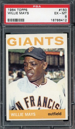 1964 TOPPS #150 WILLIE MAYS PSA 6 NICE CARD CRISP IMAGE