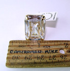 Roberta Chiarella Ring BIG Bling Glass Rhinestone Solitaire Gold Metal 7.5 Band — photo 8