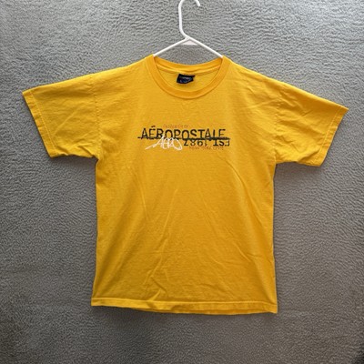 Vintage Aeropostale Shirt Adult Large Yellow Streetwear Skater Grunge 1990s Y2K