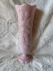 Estate Vintage Fostoria Opaque Pink Milk Glass Blackberry Berry Vase 7 3/4”