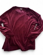 Time and Tru Womens XL Burgundy Velour Crew R...