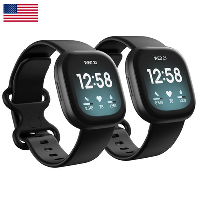 Dr.Sept 2 Pack Waterproof Bands Compatible Fitbit Versa 3 / Fitbit Versa 4 /