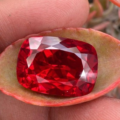 GIE Certified 26.60 Ct Flawless Natural Red Ruby Cushion Cut Loose Gemstone A+
