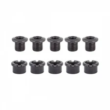 ORIGIN8 Thruster 1x Road Bolt Set Steel M8x7.5mm Bolt (x5) Nut (x5) Black