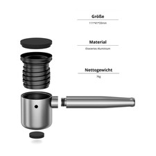 VAO Pipe – Premium weed Pfeife aus Flugzeugaluminium | Sieblos (Schwarz)