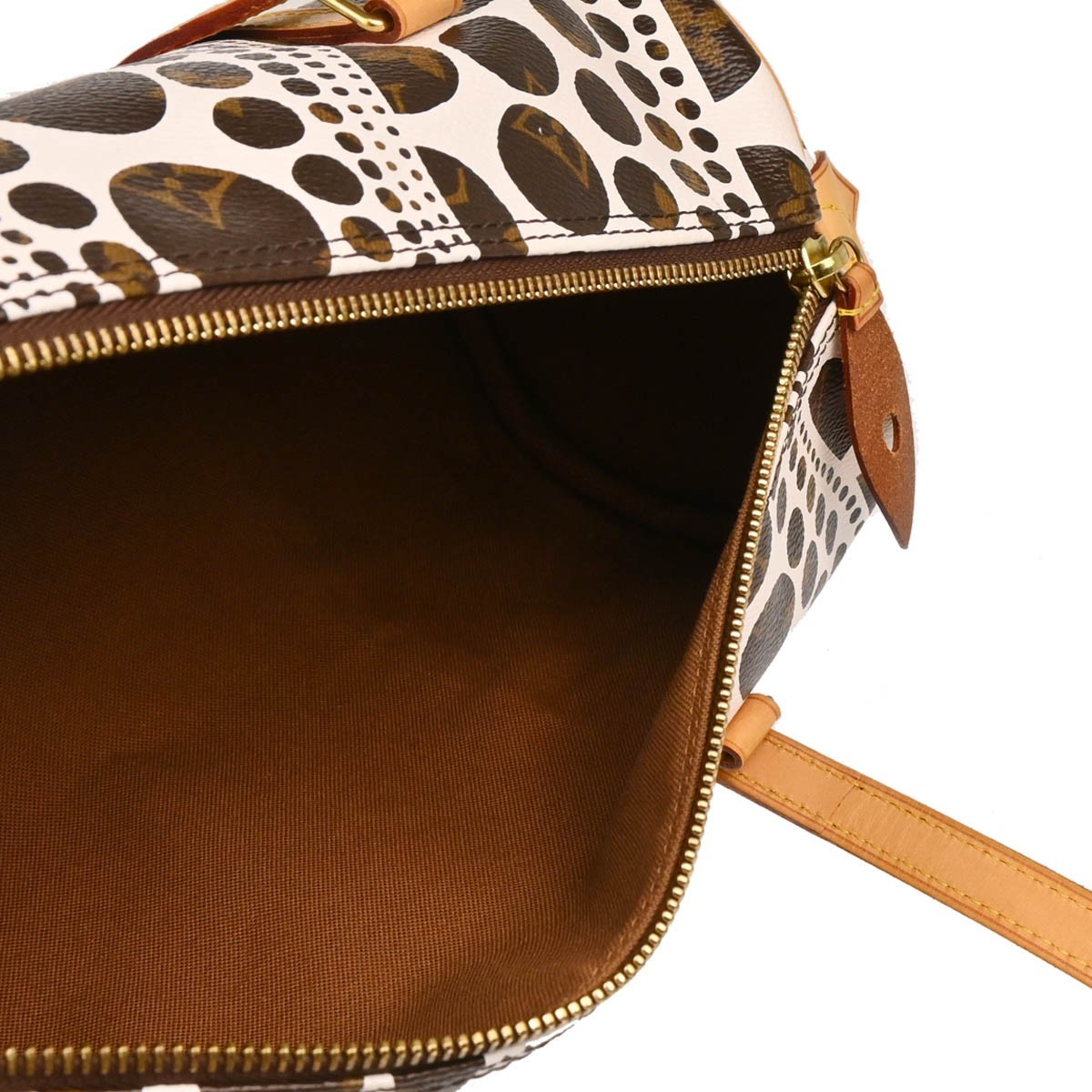 Louis Vuitton White Pumpkin Dot Papillon 30 Handbag M40687 MB2192