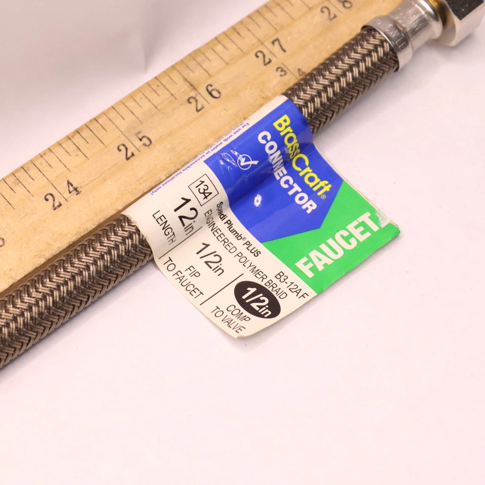 Brass Craft Faucet Connector 1/2 x 1/2 x 12 B3-12A F - Image 3 of 4