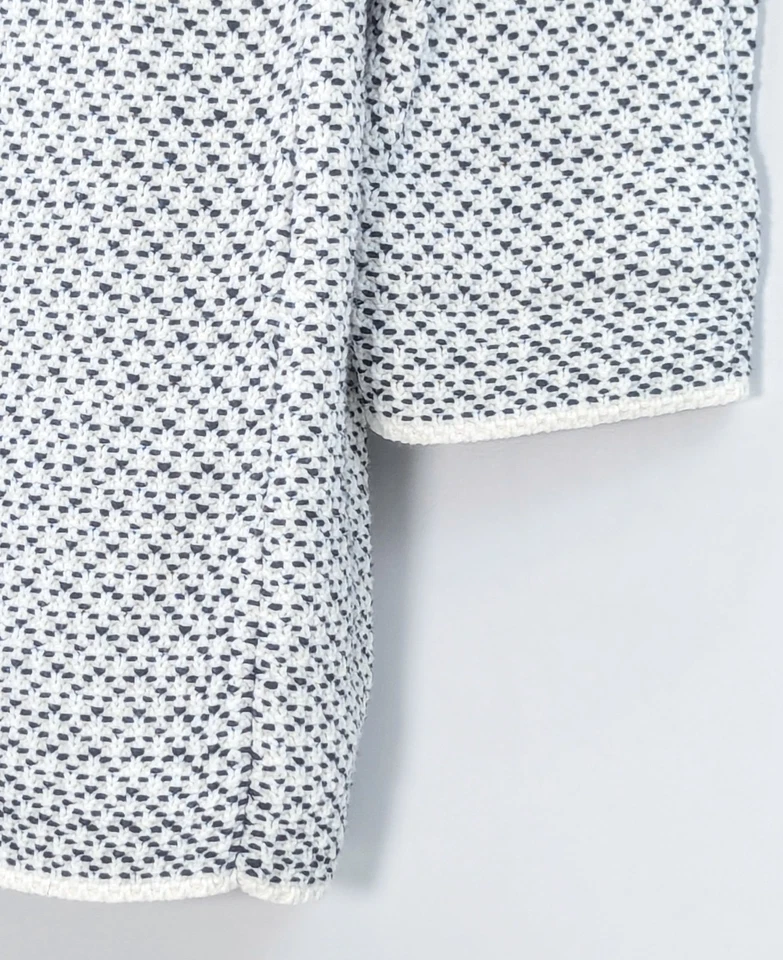 Ann Taylor заводской кардиган свитер женщин размер L черный белый Duster хлопковая смесь - Изображение 3 из 4