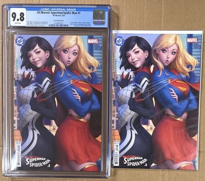 DC Marvel Superman Spider-Man #1 CGC 9.8 Artgerm Lau Cover M Variant & Reader