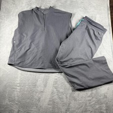 FIGS Scrub Set Womens 2XL Gray Rafaela Top Technical Drawstring Pants Work