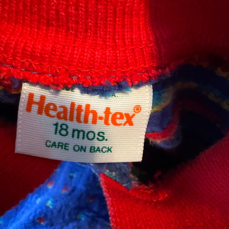 Pijama vintage Health-tex bebé niños niñas 18 meses azul estampado coche pijama Foto 3 de 4