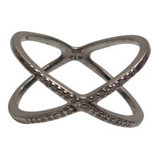 Sterling Silver Crossover Criss Cross Ring WTJ 925 Textured Band Size 6 2.05g