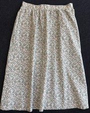 Vintage 70s 80s Pink Calico Floral A-line Skirt Bias Cut Prairie Cottage size M