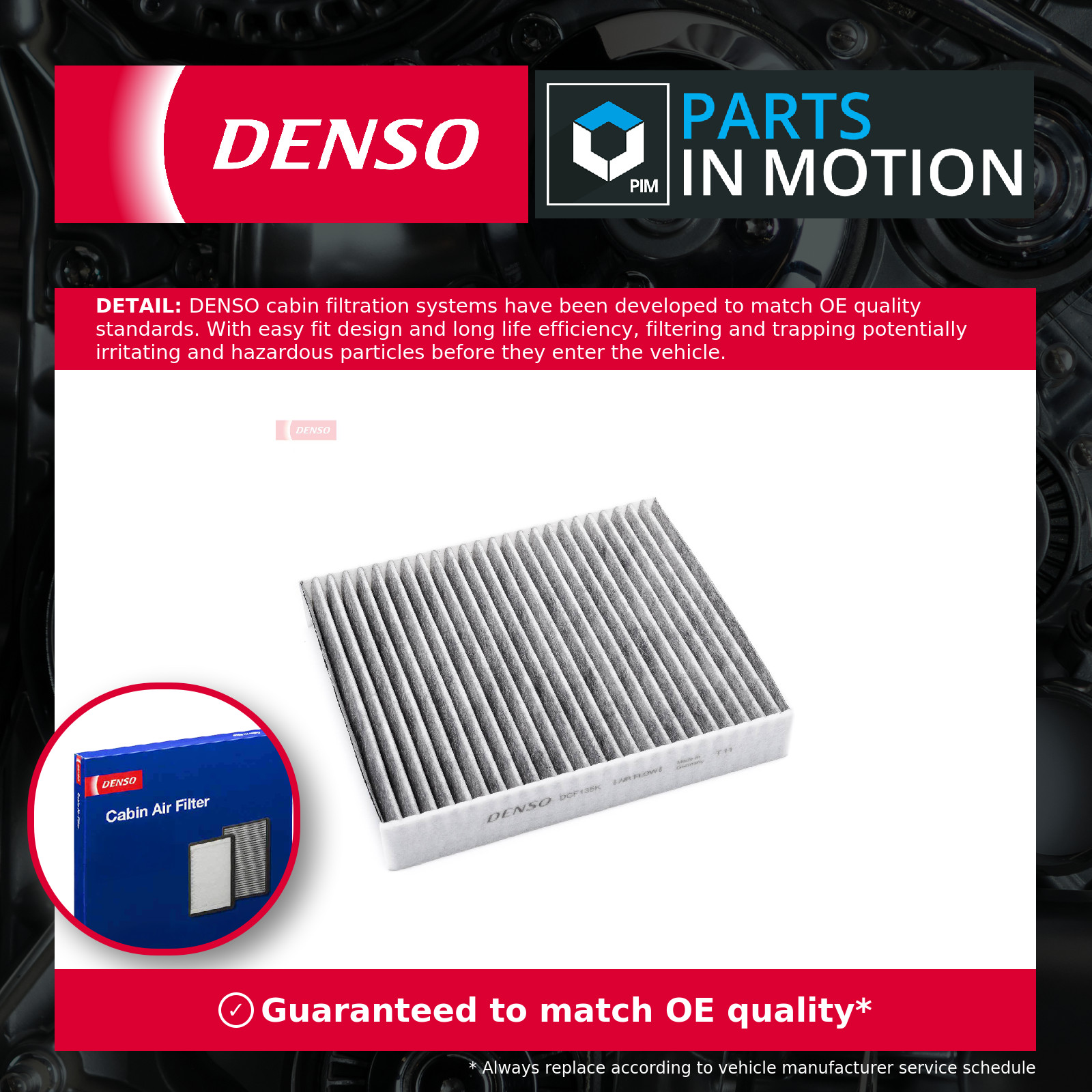 Pollen / Cabin Filter DCF135K Denso 66855200 Genuine Top Quality Guaranteed New