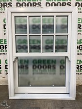 UPVC BOX SASH WINDOW WHITE GEORGIAN BARS FROSTED DOUBLE GLAZED VERTICAL PLASTIC