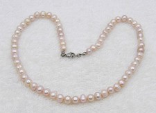 16" Natural Purple Potato Genuine Freshwater Pearl Necklace Woman Jewelry NK615