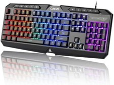 Large Print Letters Computer Keyboard LED Lighted White Backlit Full Size Key