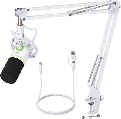XLR/USB Dynamisches Mikrofon Set RGB Podcast Mikrofon mit Arm Software